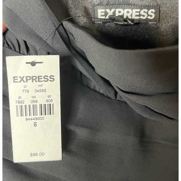 Express Dress Size 6 Black One Shoulder Short New Wedding Prom Formal Homecoming - Picture 6 of 6